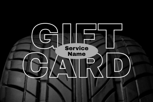 Designvorlage Offer of Car Services with Tire für Gift Certificate