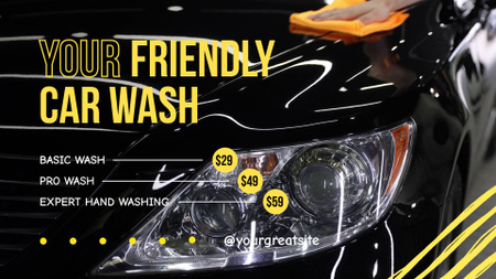 Friendly Car Wash Services With Tariffs Full HD video Design Template