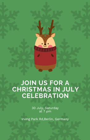 July Christmas Celebration Announcement Flyer 5.5x8.5in Design Template