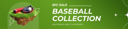 Ontwerpsjabloon van Ebay Store Billboard van Grote verkoop van honkbaluitrusting