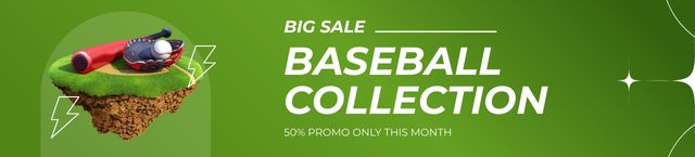 Modèle de visuel Big Sale of Baseball Equipment - Ebay Store Billboard
