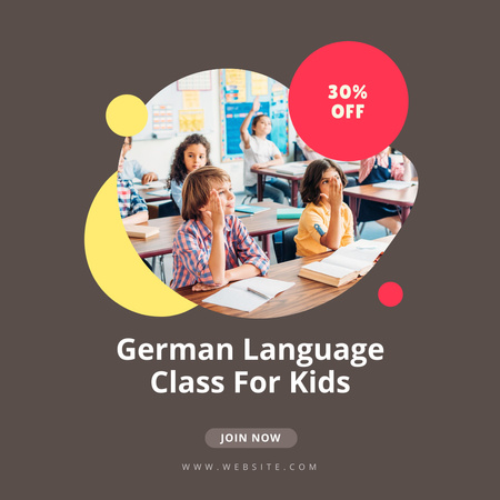 Designvorlage Deutschkurse für Kinder für Instagram