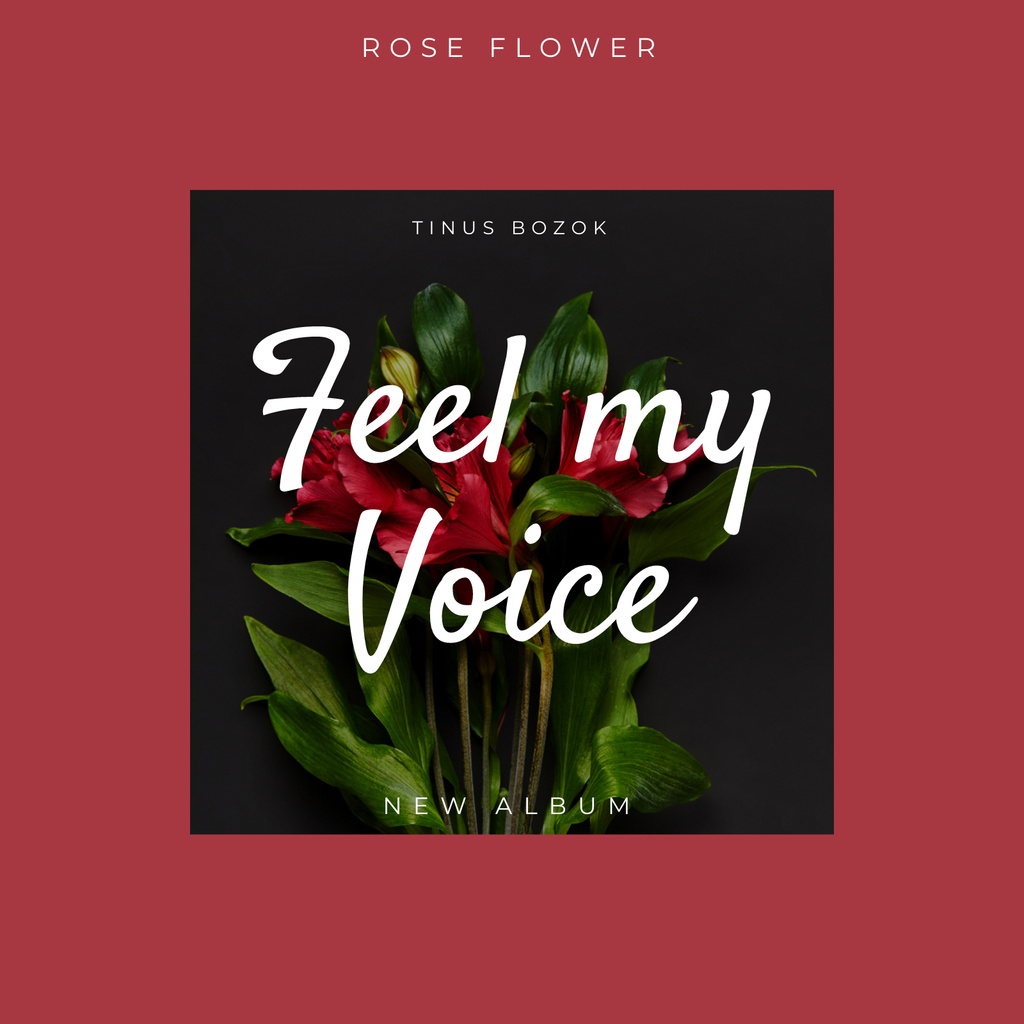Template di design Music Album Promotion with Red Flowers Album Cover