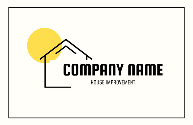 House Improvement and Construction Minimalist Business Card 85x55mm tervezősablon