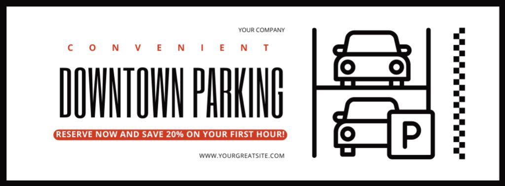 Designvorlage Reserve Convenient Downtown Parking für Facebook cover