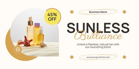 Discount on Variety of Quality Tanning Cosmetics Twitter Design Template