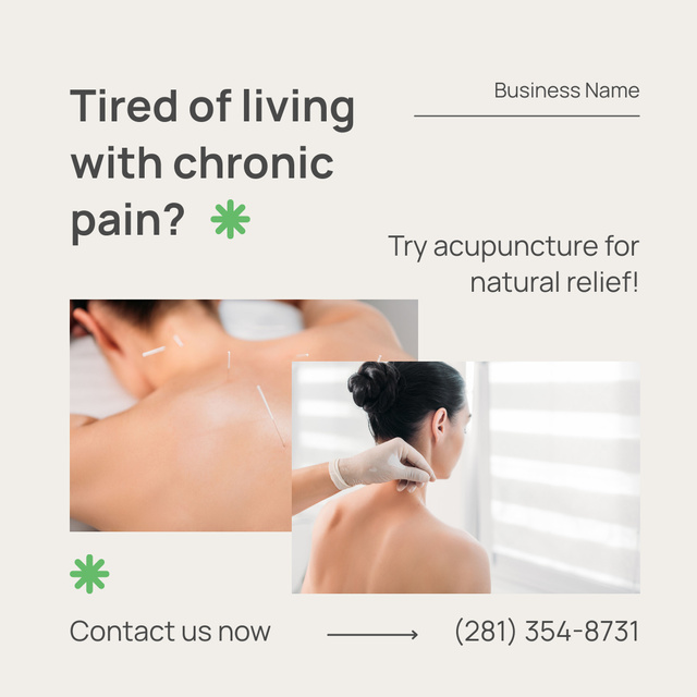Ontwerpsjabloon van Instagram van Stunning Acupuncture Treatment For Natural Relief