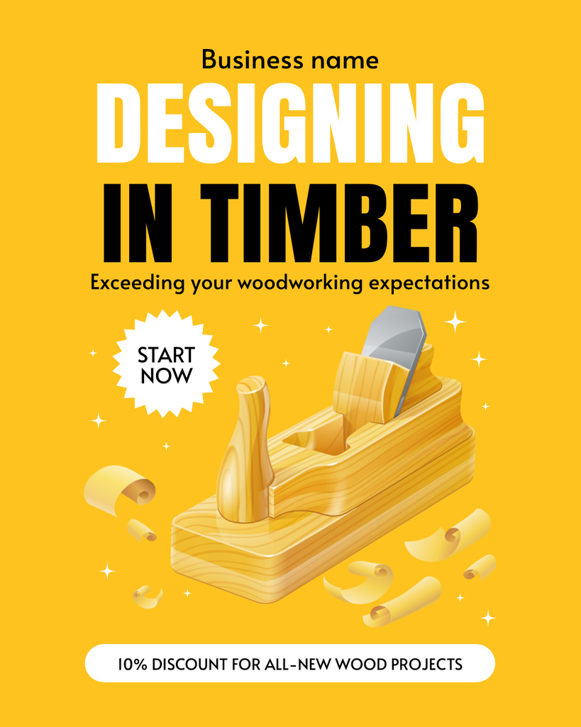 Timber Designing Services Promo Instagram Post Vertical Modelo de Design