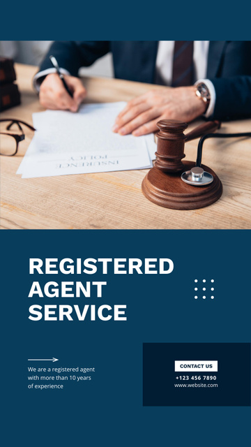 Designvorlage Registered Agent Service für Instagram Video Story