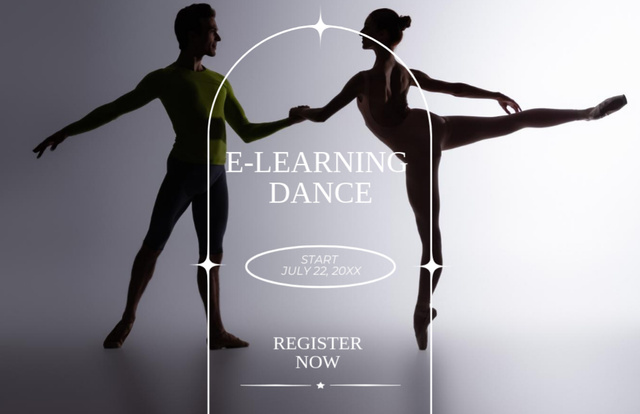 Inspiring E-learning Dance Course Offer In Pair Flyer 5.5x8.5in Horizontal Πρότυπο σχεδίασης