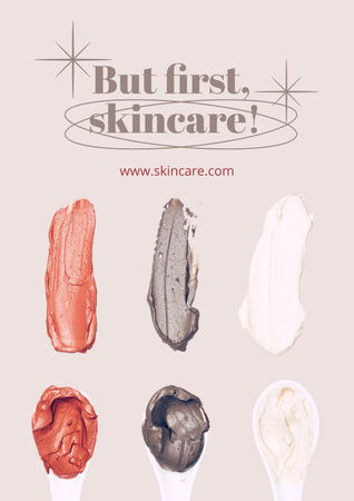 Designvorlage Collection of Cosmetic Cream Smears für Poster