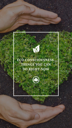 Heart Shaped Greens on Ground Instagram Story Šablona návrhu