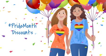 Pride Month Discounts Offer Facebook AD Design Template