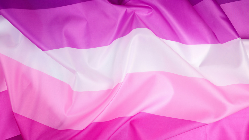 Ontwerpsjabloon van Zoom Background van Waving Silk Lesbian Flag