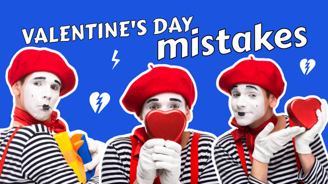 Plantilla de diseño de List of Mistakes for Valentine's Day Youtube Thumbnail 