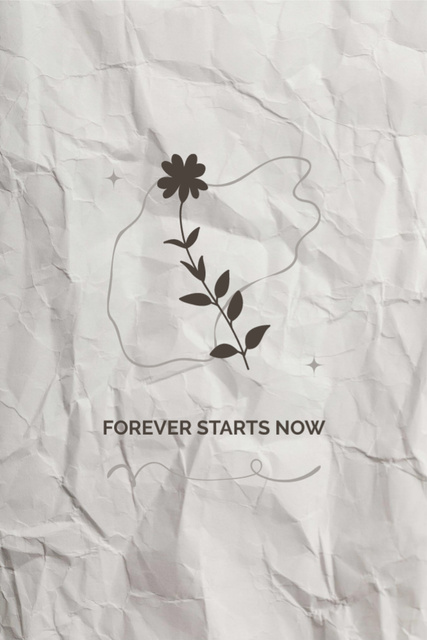 Designvorlage Forever Starts Now Phrase On Crumpled Paper für Tumblr