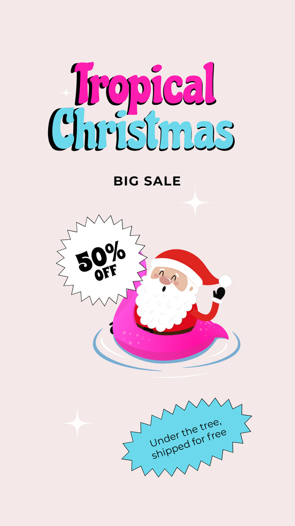 Tropical Christmas Sale Announcement Instagram Story Design Template