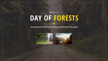Forest Day Announcement with Road FB event cover Design Template