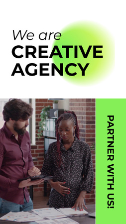 Ontwerpsjabloon van Instagram Video Story van Aanbod voor merkopbouwende Creative Agency-diensten