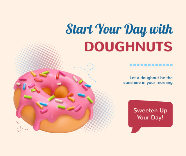 Ontwerpsjabloon van Facebook van Doughnut Shop Special Promo