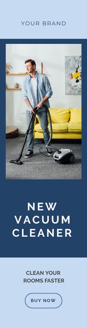 New Vacuum Cleaner Announcement Skyscraper – шаблон для дизайна