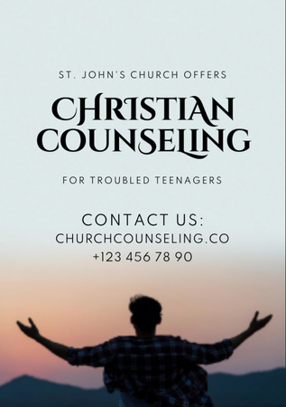 Designvorlage Christian Counseling for Trouble Teenagers für Flyer A7