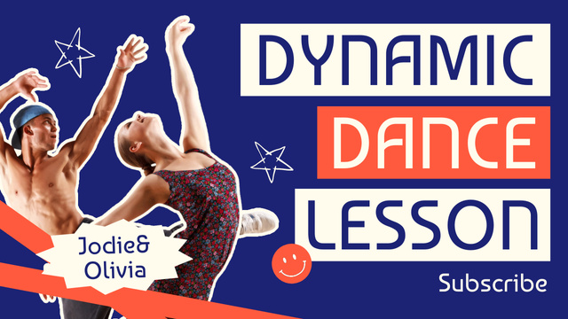 Ad of Dynamic Dance Lesson Youtube Thumbnailデザインテンプレート