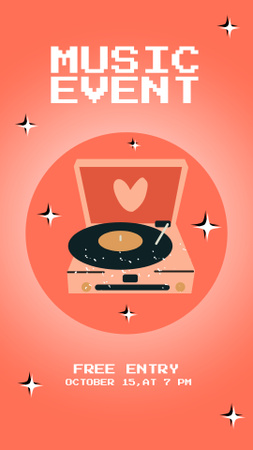 Mesmerizing Music Event With Vinyl Record Instagram Story Design Template