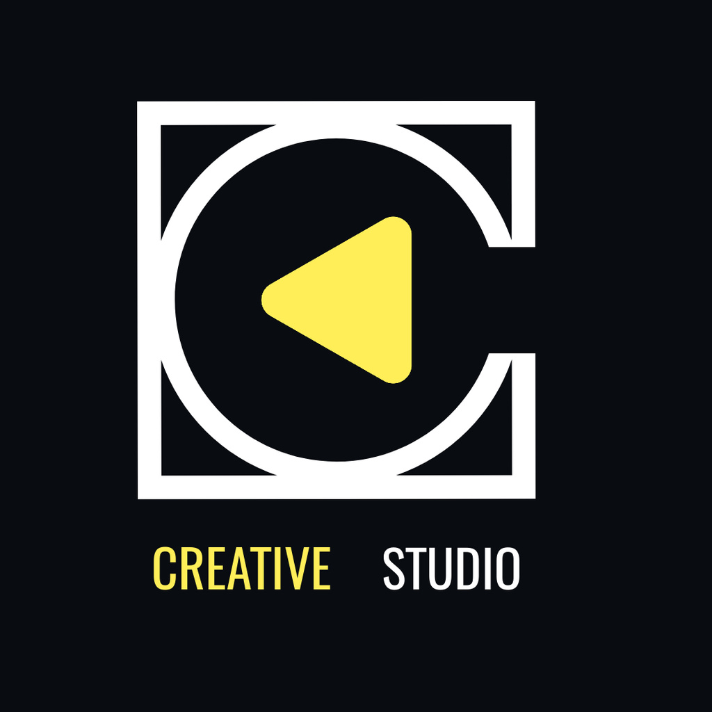 Emblem of Creative Studio Logo 1080x1080px Design Template
