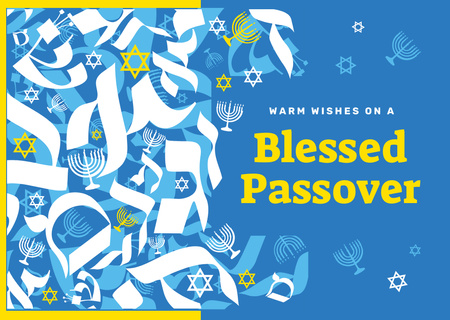 Passover holiday symbols Postcard tervezősablon