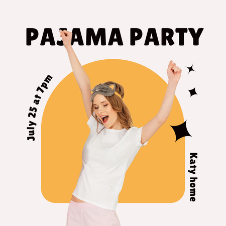 pizsama párt bejelentése Instagram tervezősablon