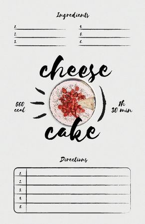 Cheese Cake Cooking Steps Recipe Card Tasarım Şablonu