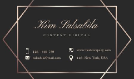 Template di design Contacts Information on Simple Black Pattern Business card