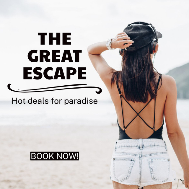 Great Escape on Vacation to Seaside Instagram Šablona návrhu