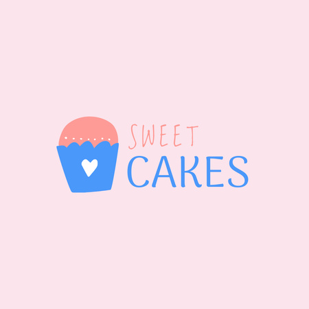 Sweet Cakes Retail Logo 1080x1080px Design Template