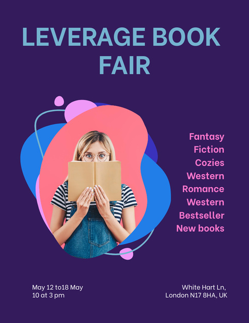Captivating Books Fair Poster 8.5x11in – шаблон для дизайну