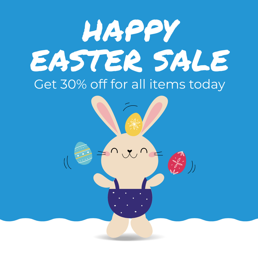 Easter Sale Announcement with Cute Illustration Instagram Πρότυπο σχεδίασης