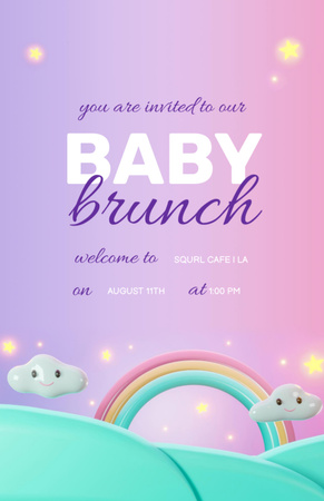 Amazing Baby Brunch Event Announcement Invitation 5.5x8.5in Modelo de Design