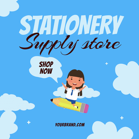 Platilla de diseño Ad of Stationery Supplies Store Animated Post