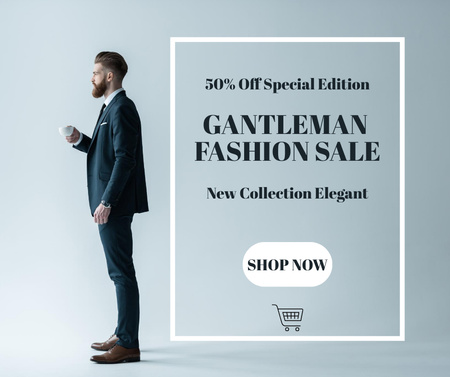 Platilla de diseño Gentleman Fashion Sale Facebook