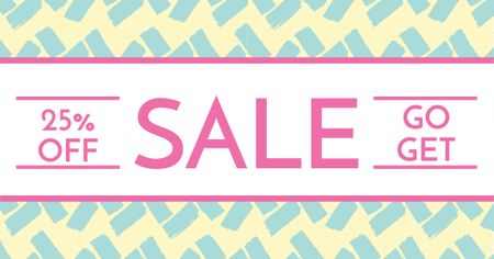 Sale announcement on cute pattern Facebook ADデザインテンプレート