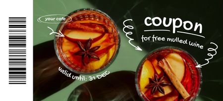 Winter Offer of Free Mulled Wine Coupon 3.75x8.25in tervezősablon
