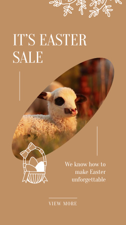 Easter Items SaleOffer With Cute Lamb Instagram Video Story Design Template