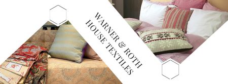 House Textiles Offer with Pillows Facebook cover Design Template