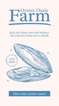 Oyster Farm Ad with Offer of Discount Instagram Story Design Template