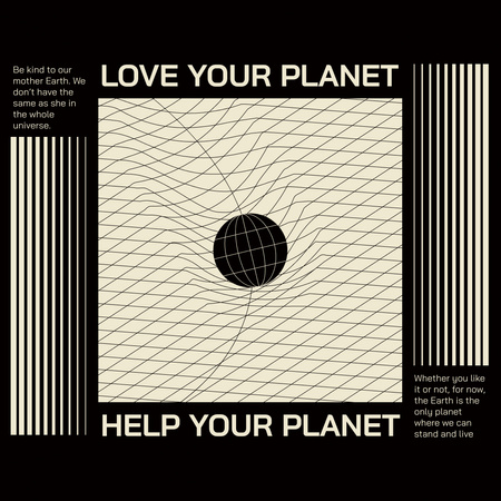 Planet Care Awareness on Black Instagram Design Template