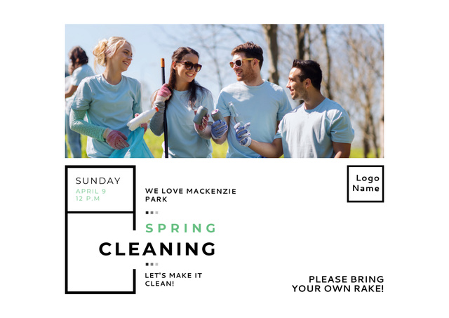 Designvorlage Spring Park Cleaning by Volunteers für Poster B2 Horizontal