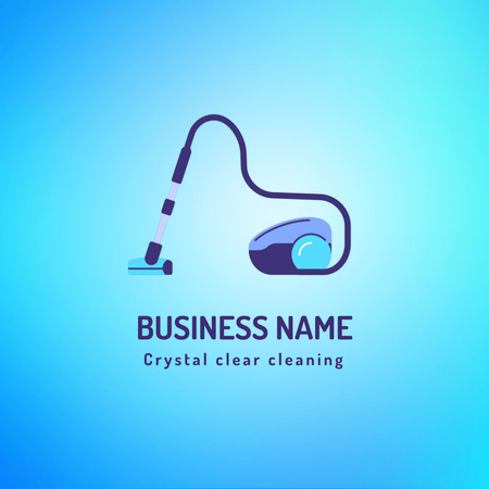 Crystal Clear Cleaning Service With Vacuum Cleaner Animated Logoデザインテンプレート