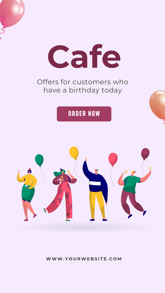 Cafe Offer to Celebrate Birthday Instagram Story Design Template