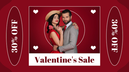 Platilla de diseño Valentine's Day Sale with Couple in Love FB event cover